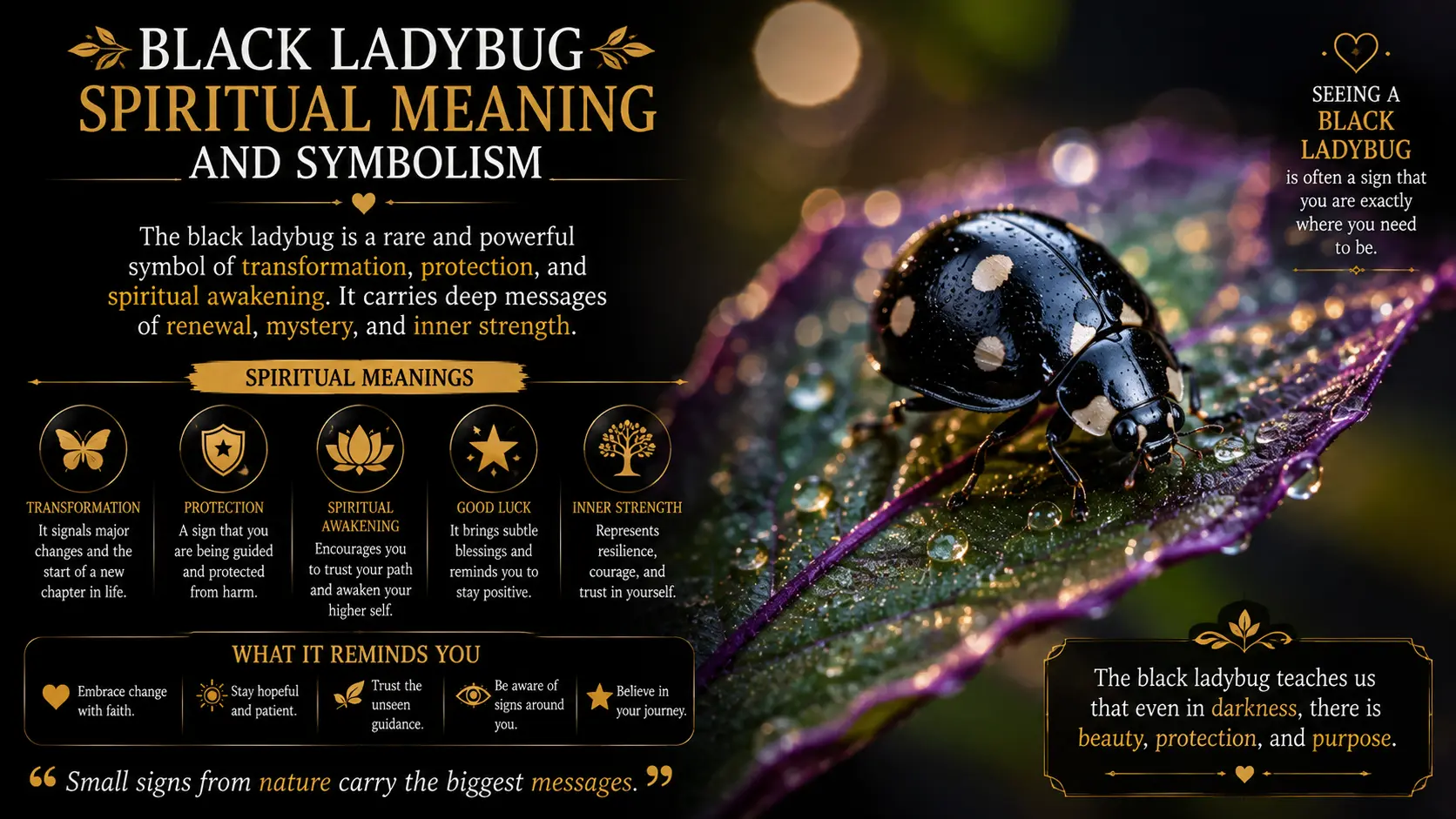 Black Ladybug Spiritual Meaning and Symbolism