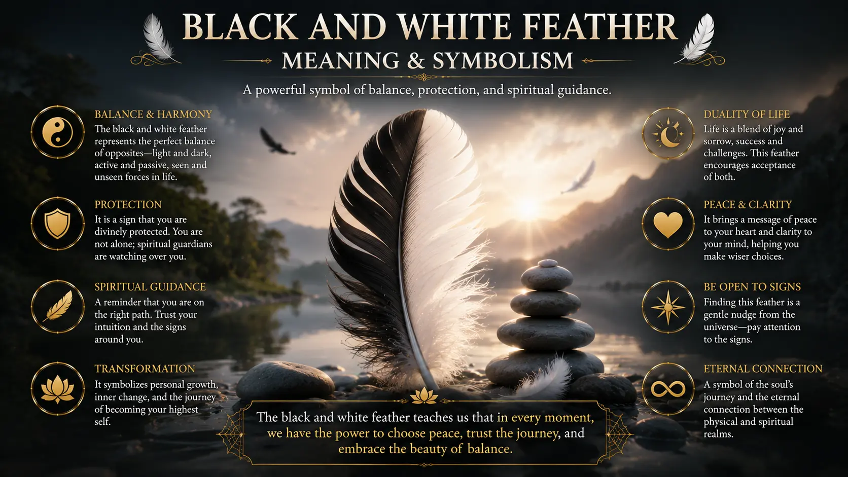 Black and White Feather Meaning & Symbolism