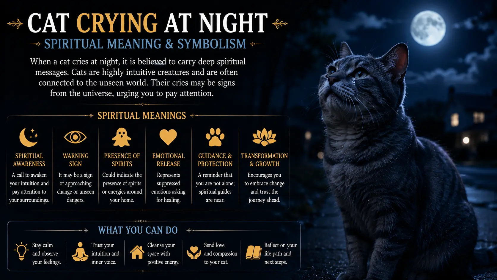 Cat Crying at Night Spiritual Meaning & Symbolism