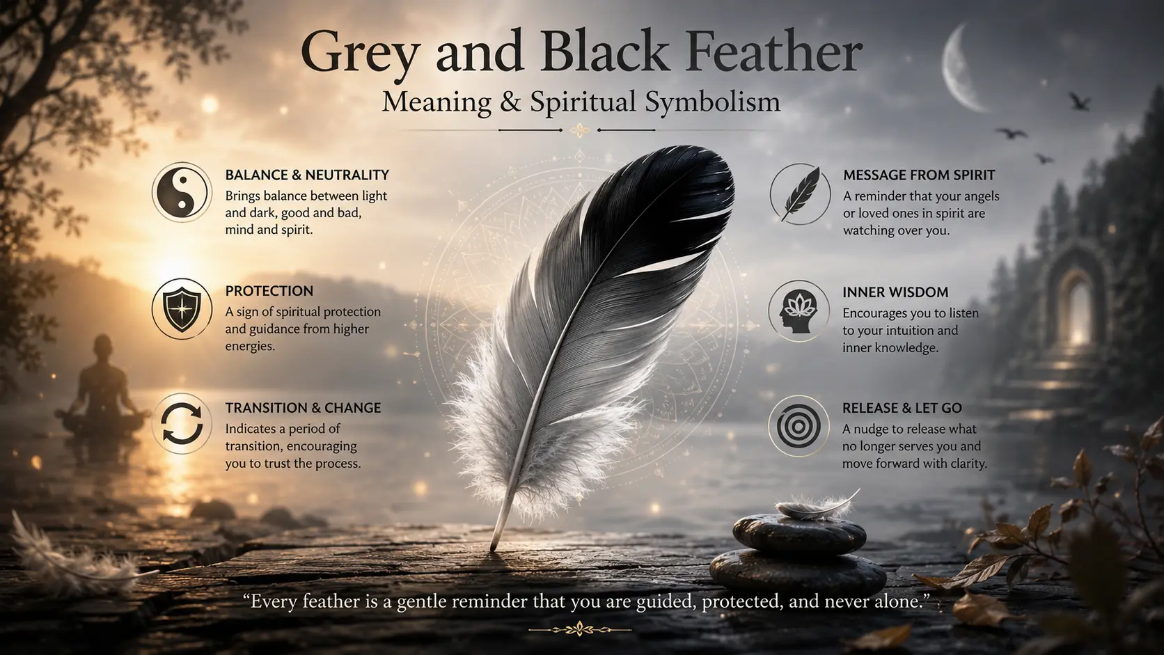 Grey and Black Feather Meaning & Spiritual Symbolism